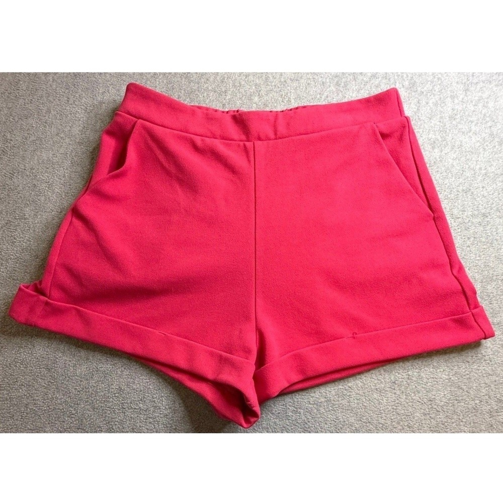 Sincerely Jules Hot Pink High Rise Cuffed Shorts Womens Medium M
